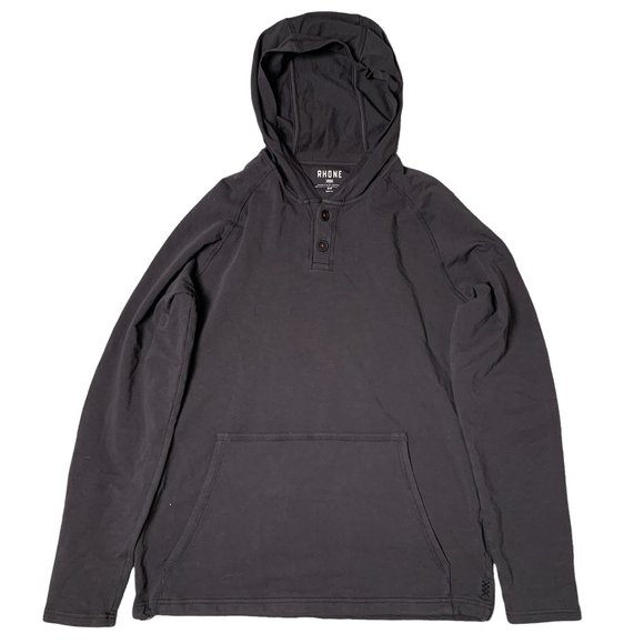 Rhone XXX Bolinas Beach Poncho Pullover Hoodie Black Sweatshirt Mens Size S NWT
